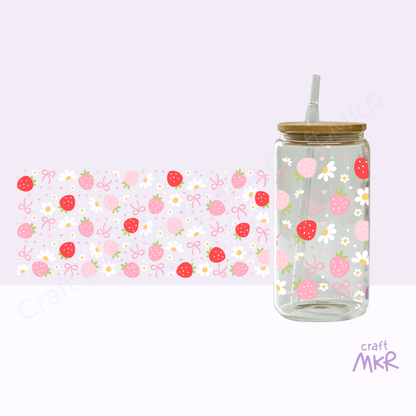 Berries, Daisies and Bows Can Cup