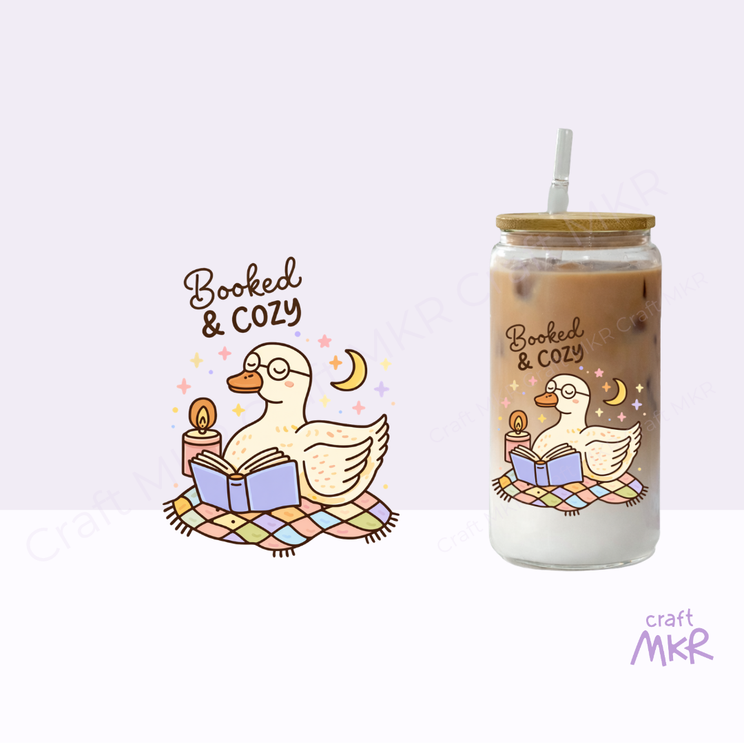 Booked & Cozy Duck Glass Can Cup