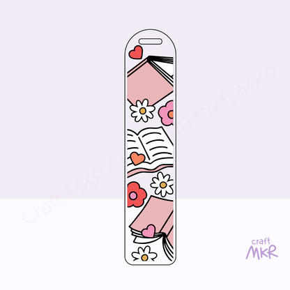 Books_and_Flowers Bookmark Design