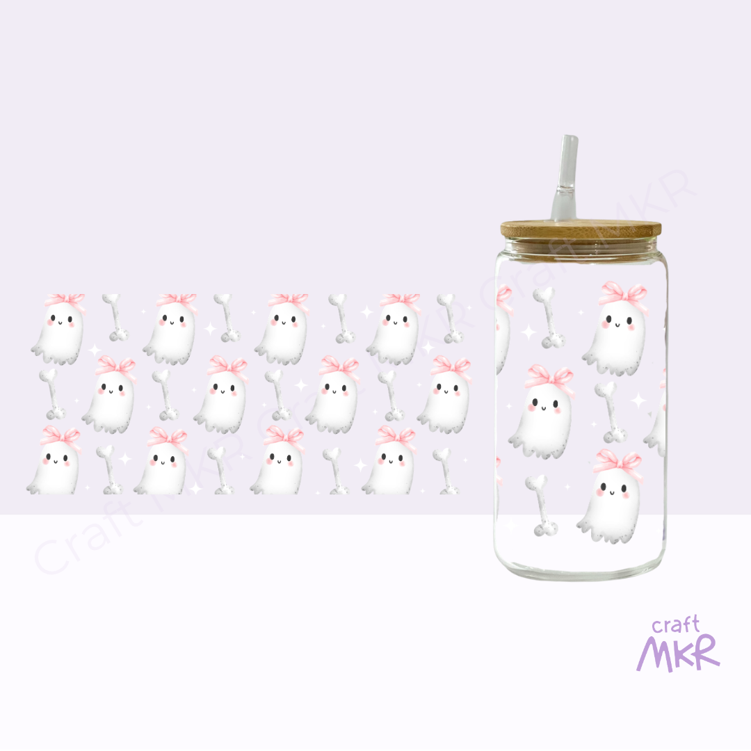 Bow Ghosties Glass Can Cup