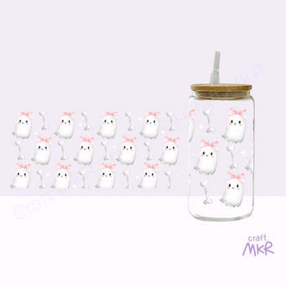 Bow Ghosties Glass Can Cup