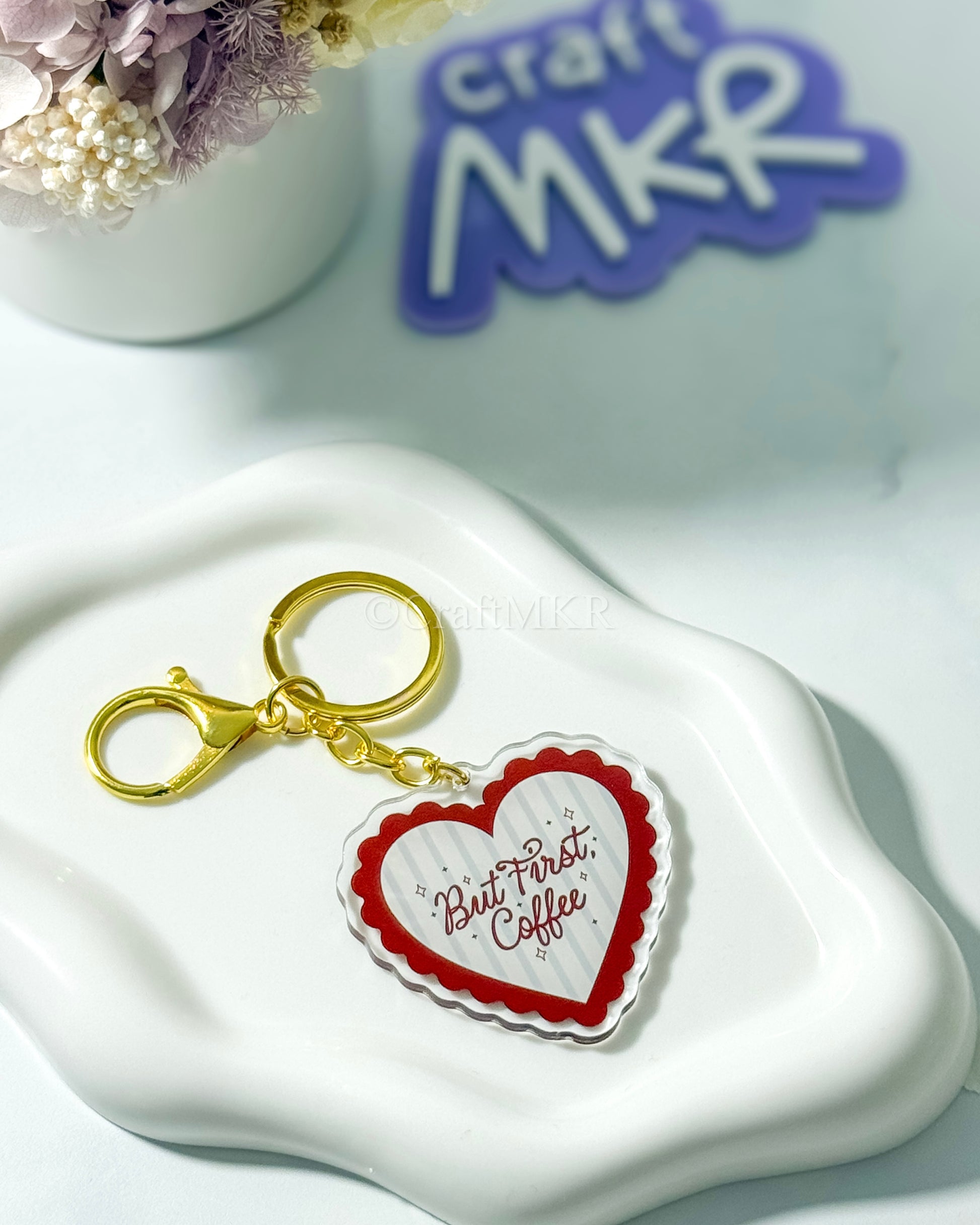 But First Coffee Acrylic Keyring