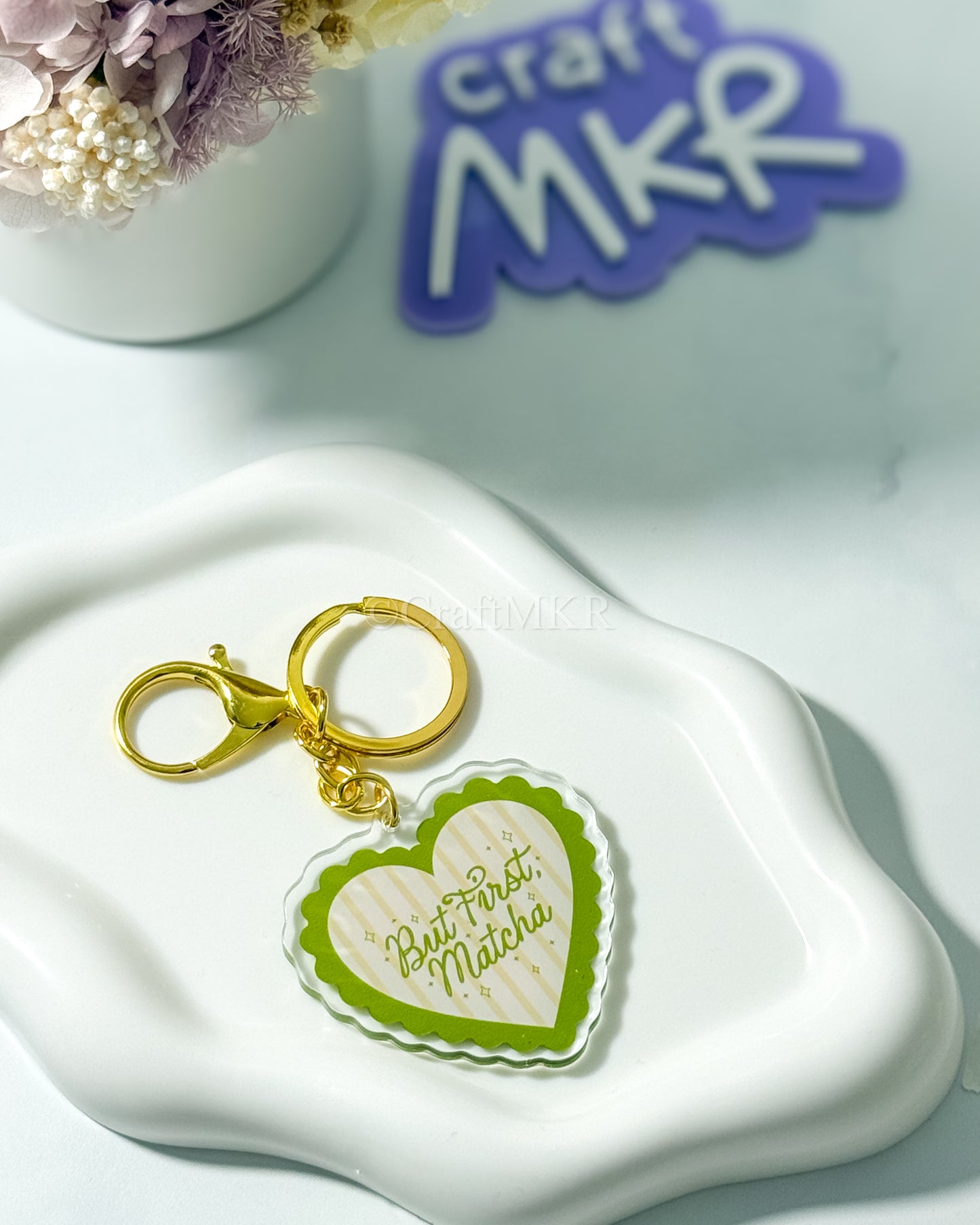 But First Matcha Keyring Acrylic 