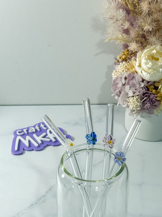 Flower Glass Straws