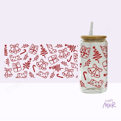 Christmas Doodles Can Cup