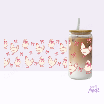Coquette Farm Friends Glass Can Cup