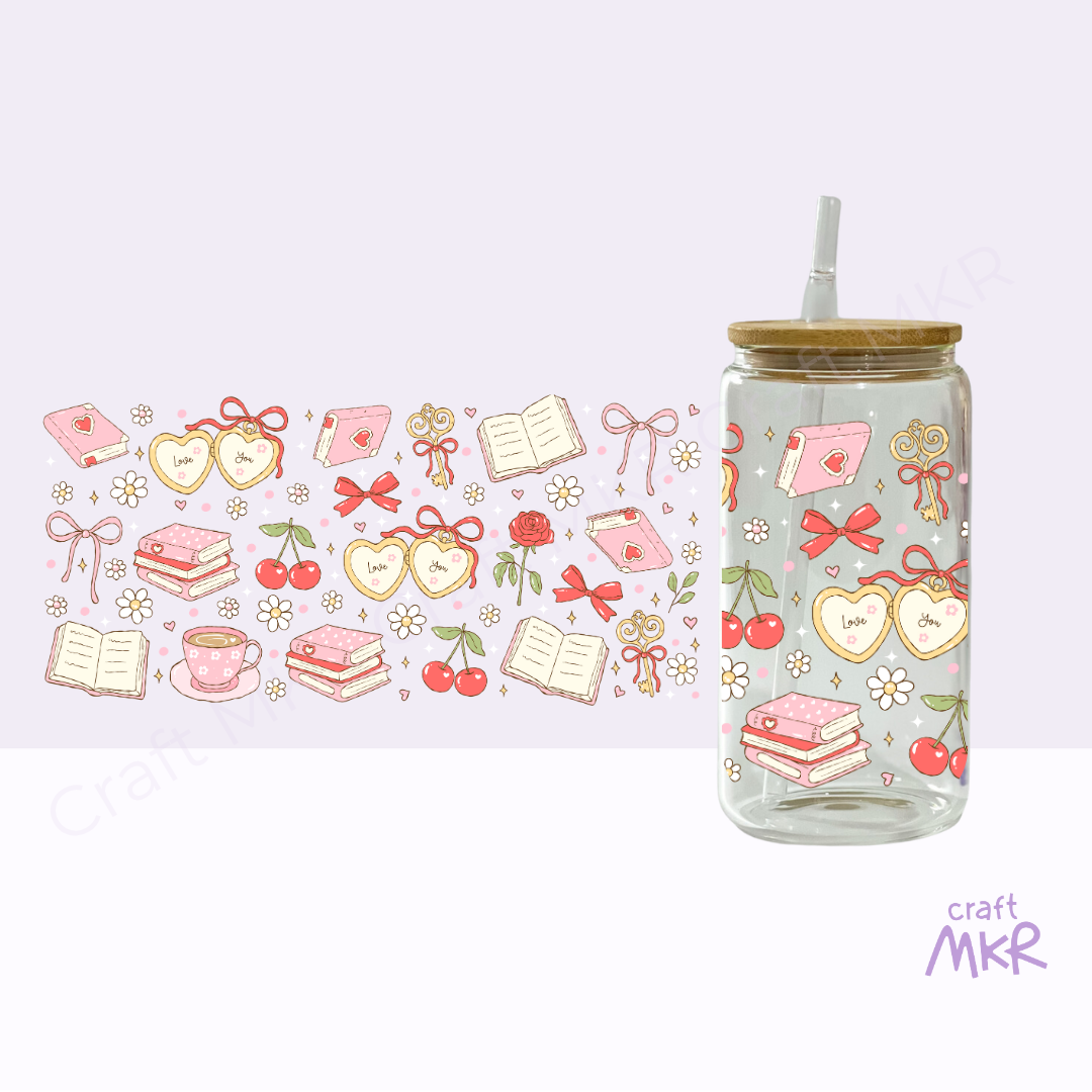 Cozy Books and Blooms Can Cup