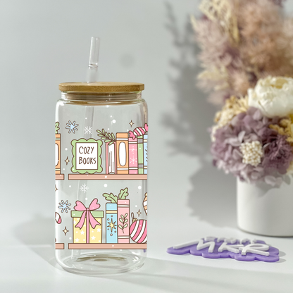 Cozy Christmas Bookshelf Can Cup