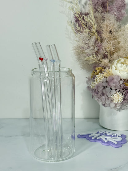 Heart Glass Straws