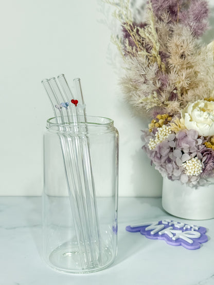 Heart Glass Straws
