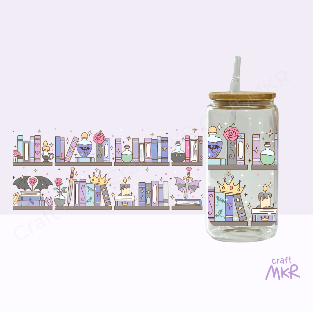 Fantasy Bookshelf Can Cup