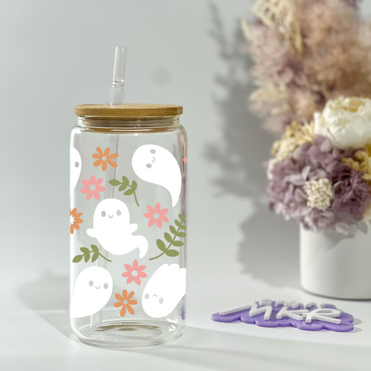 Ghost and Florals Can Cup
