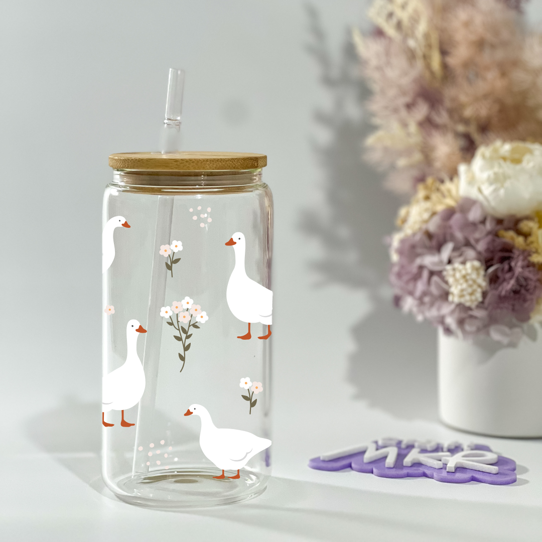 Goose and Flowers Can Cup