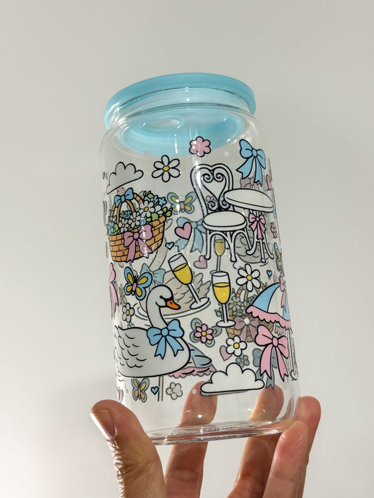 Swan Garden Party Glass Can Cup