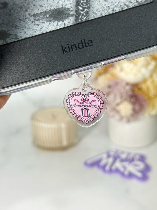 Bookworm Dust Plug Charm / Kindle Charm
