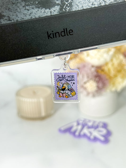 Just One More Chapter Goose Dust Plug Charm / Kindle Charm
