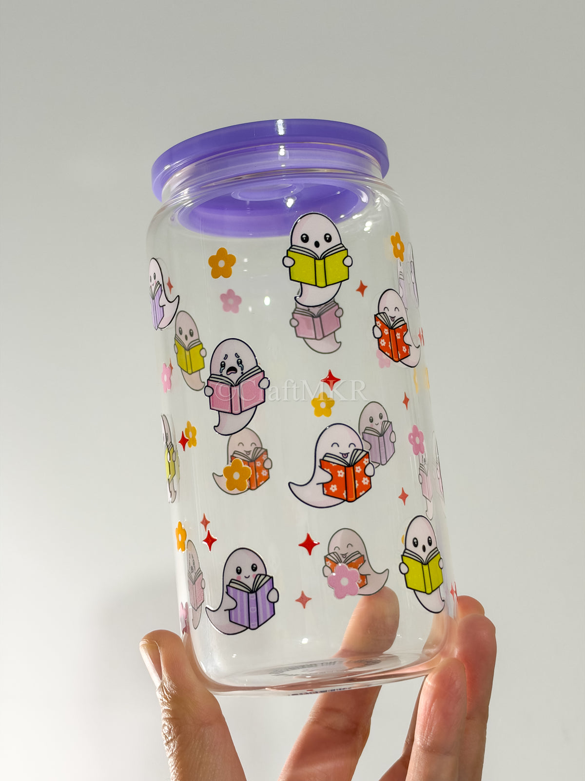 Bookish Ghosties Glass Can Cup