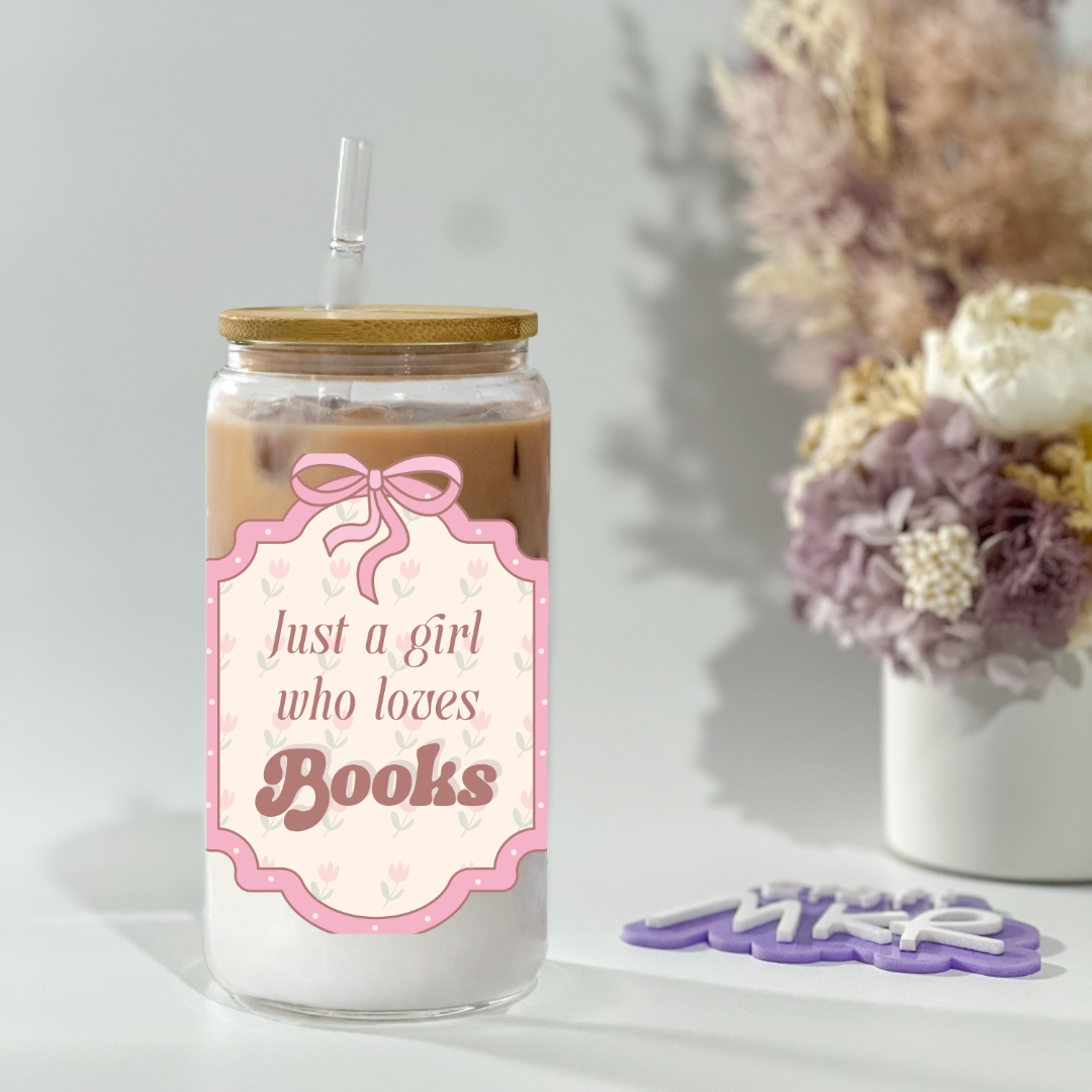Just a Girl Who Loves Books (Pink Bow Edition) Can Cup