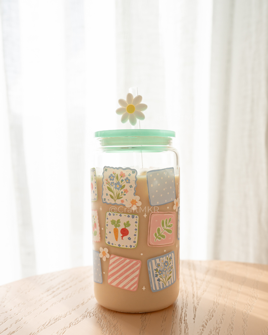 Little Blooms Dishwasher Safe Glass Can Cup