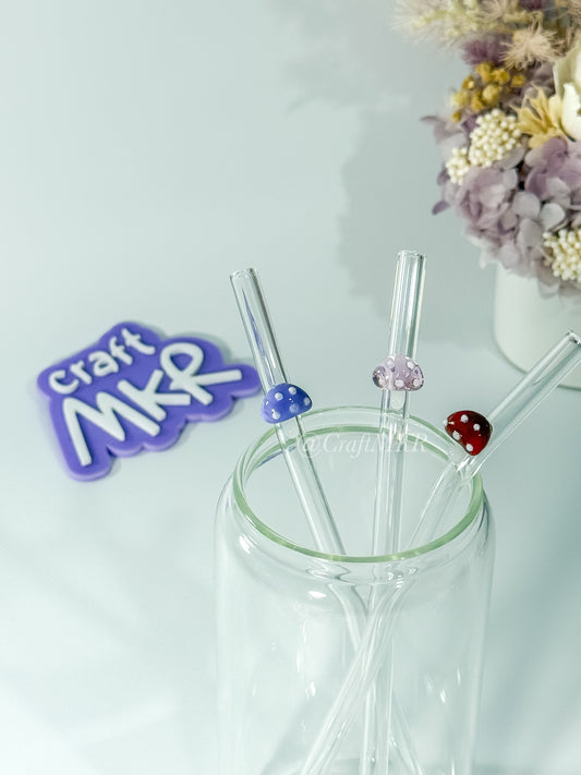 Mushroom Glass Straws