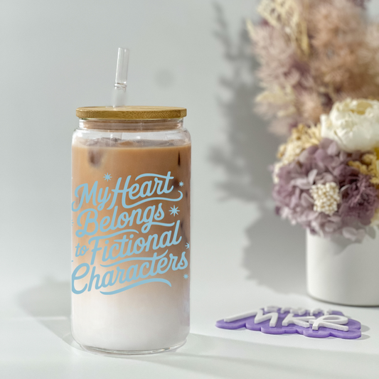 My Heart Belongs to Fictional Characters Glass Can Cup