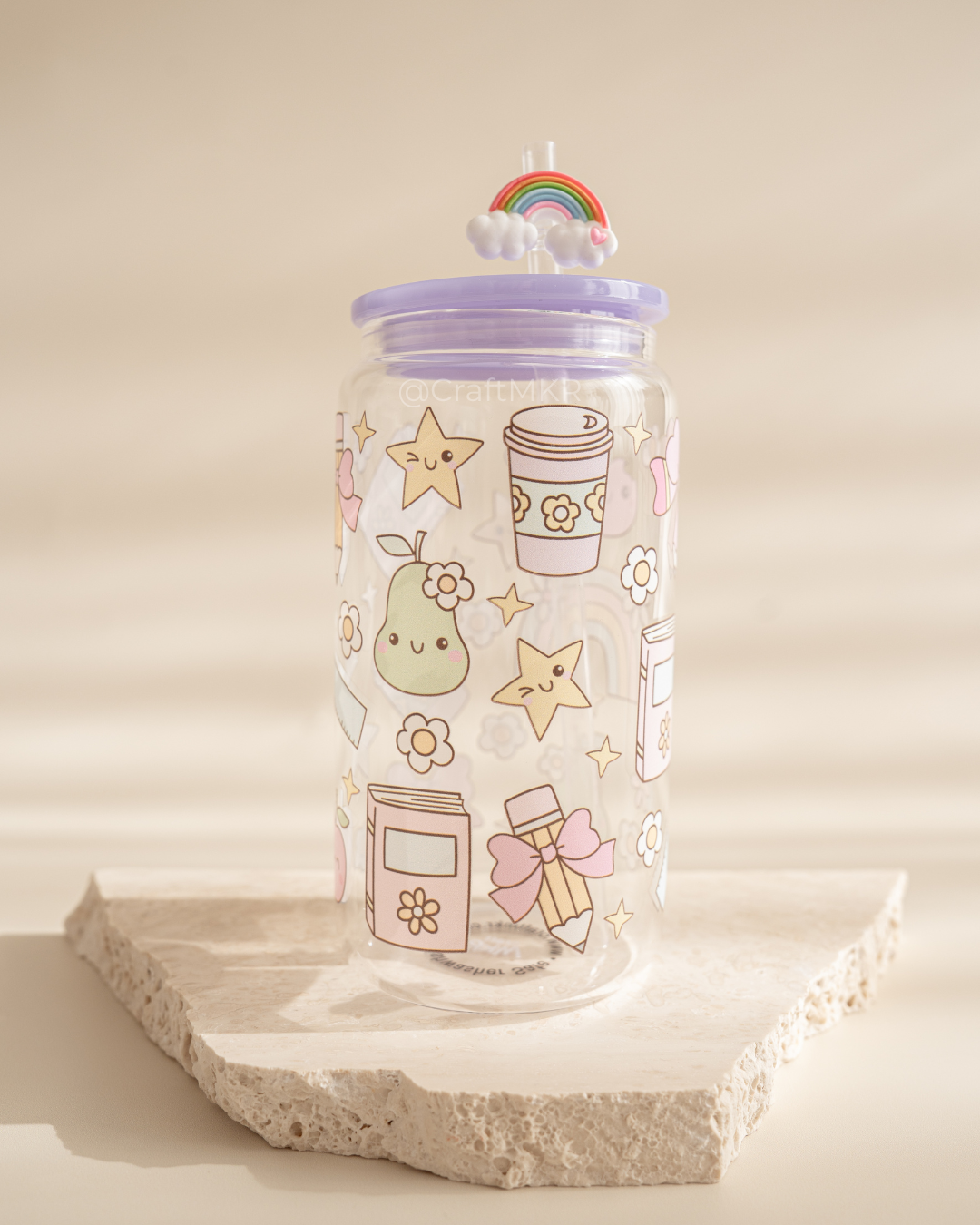Happy Things Dishwasher Safe Glass Can Cup