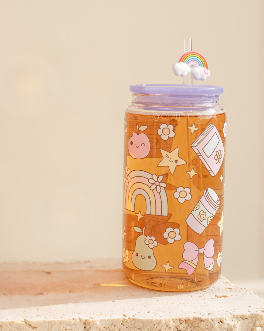 Happy Things Dishwasher Safe Glass Can Cup