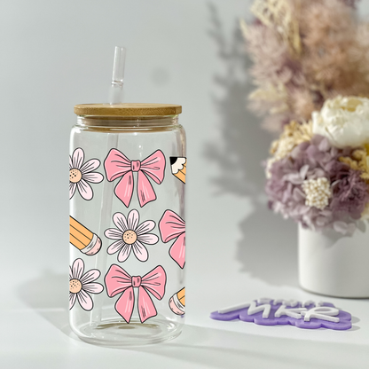 Pencil Bows and Blooms Can Cup