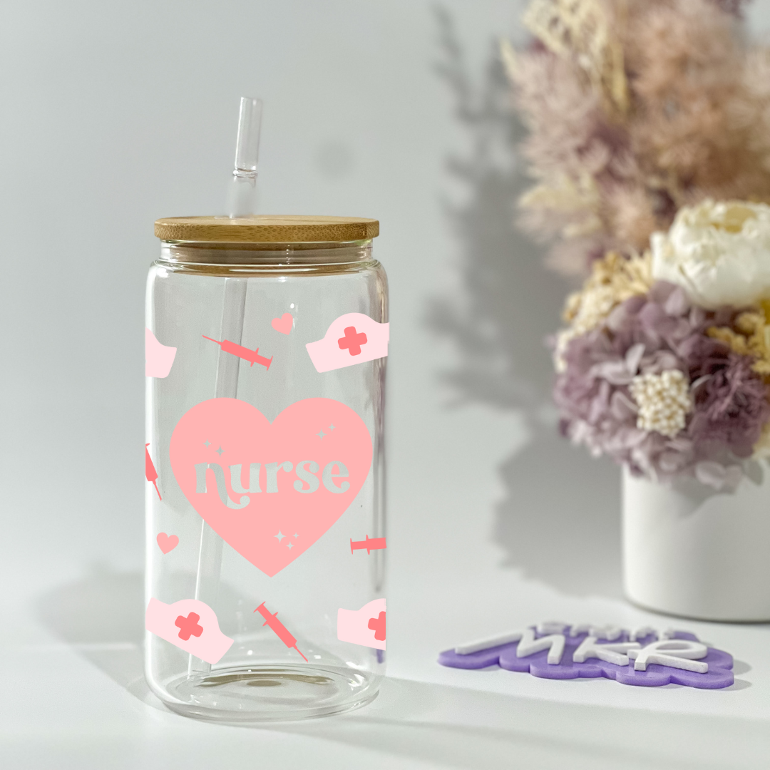Pink Nurse Hats Can Cup
