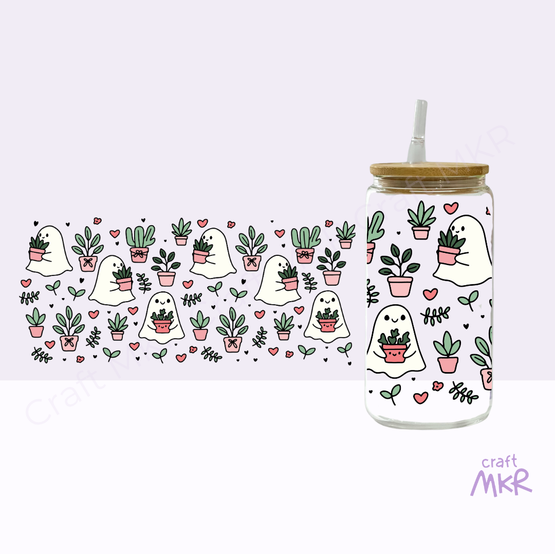 Plant Ghosties Glass Can Cup