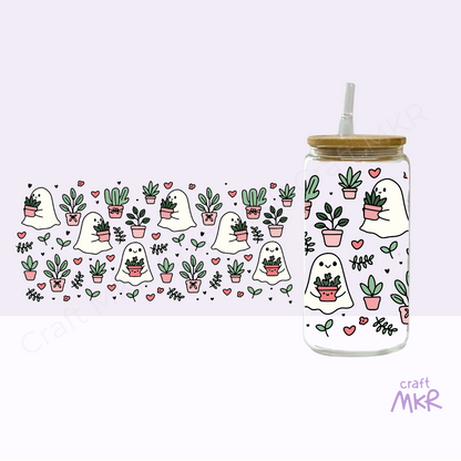 Plant Ghosties Glass Can Cup