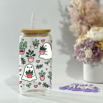 Plant Ghosties Glass Can Cup