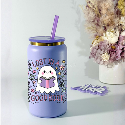 Purple Insulated Can Cup with Lid & Straw (16 oz)