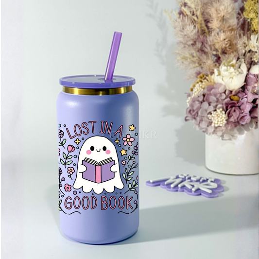 Purple Insulated Can Cup with Lid & Straw (16 oz)