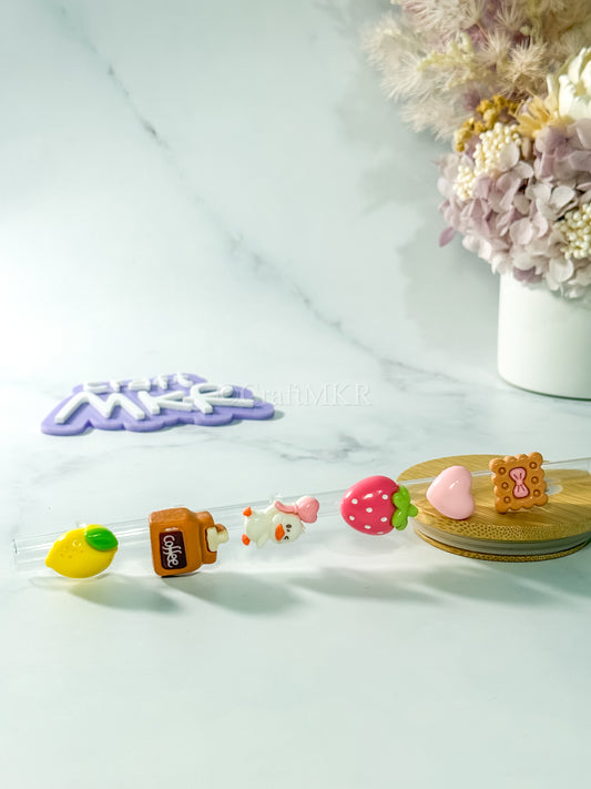 Resin Straw Charms - Cute Reusable Straw Accessories