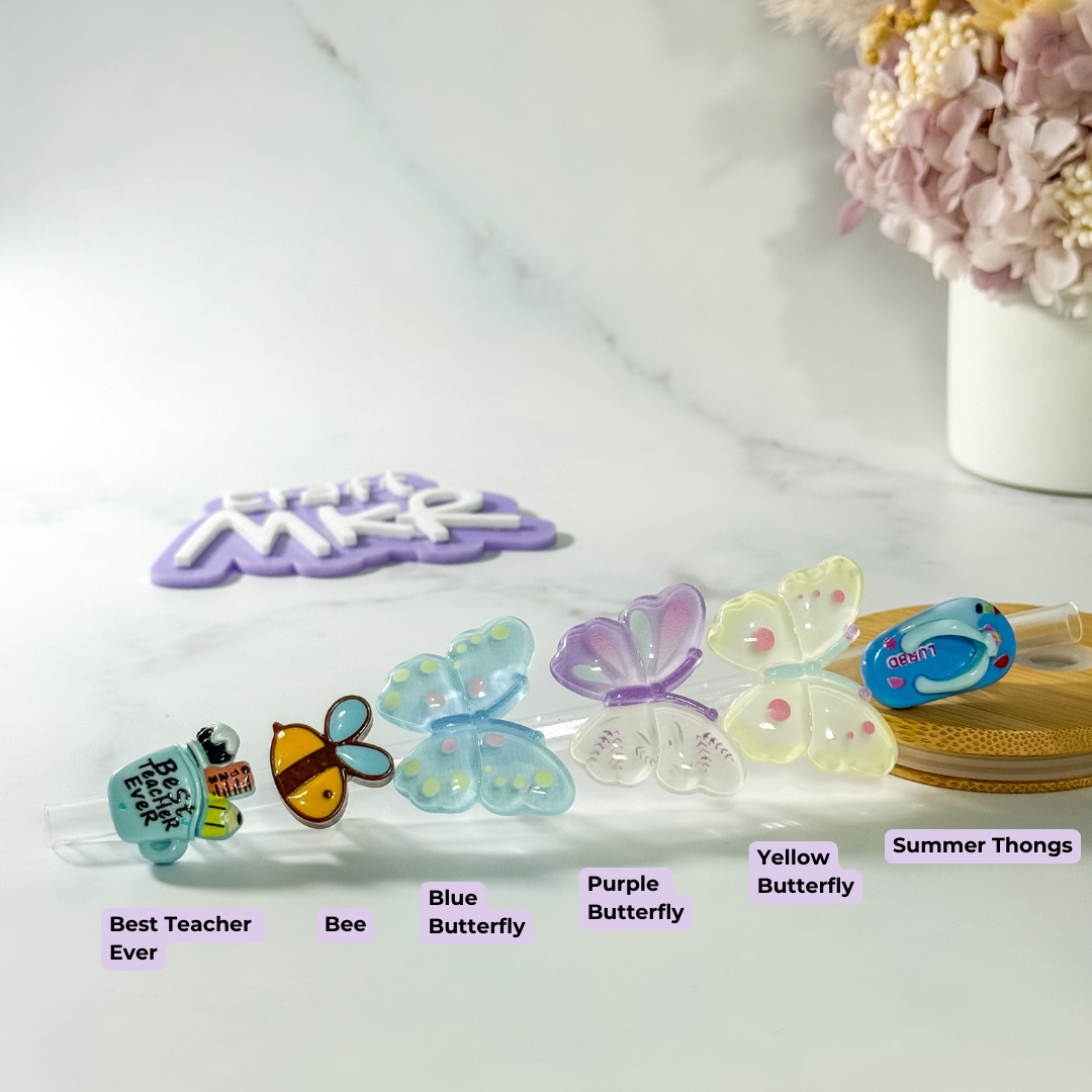 Resin Straw Charms - Cute Reusable Straw Accessories