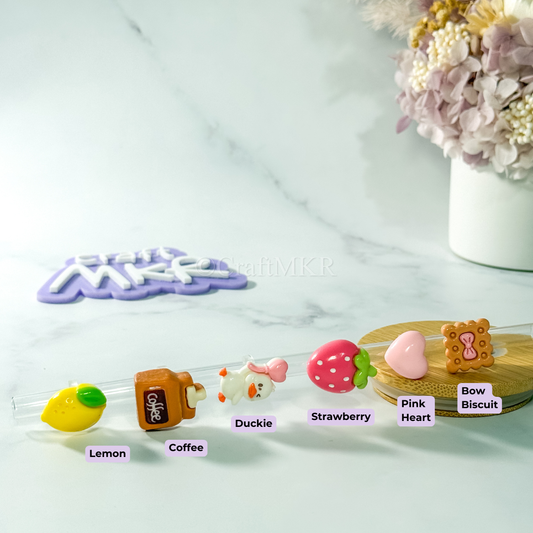 Resin Straw Charms - Cute Reusable Straw Accessories