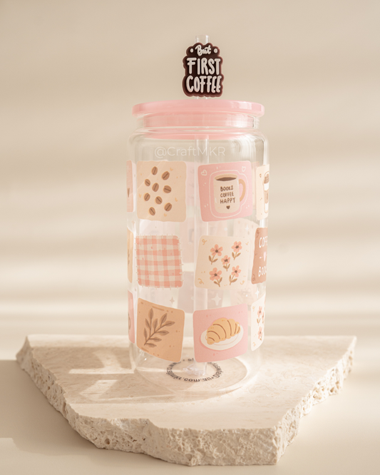 Slow Mornings Dishwasher Safe Glass Can Cup