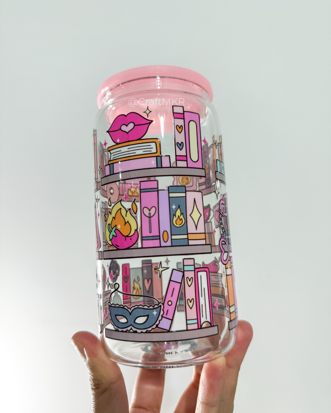 Smutty Bookshelf Glass Can Cup