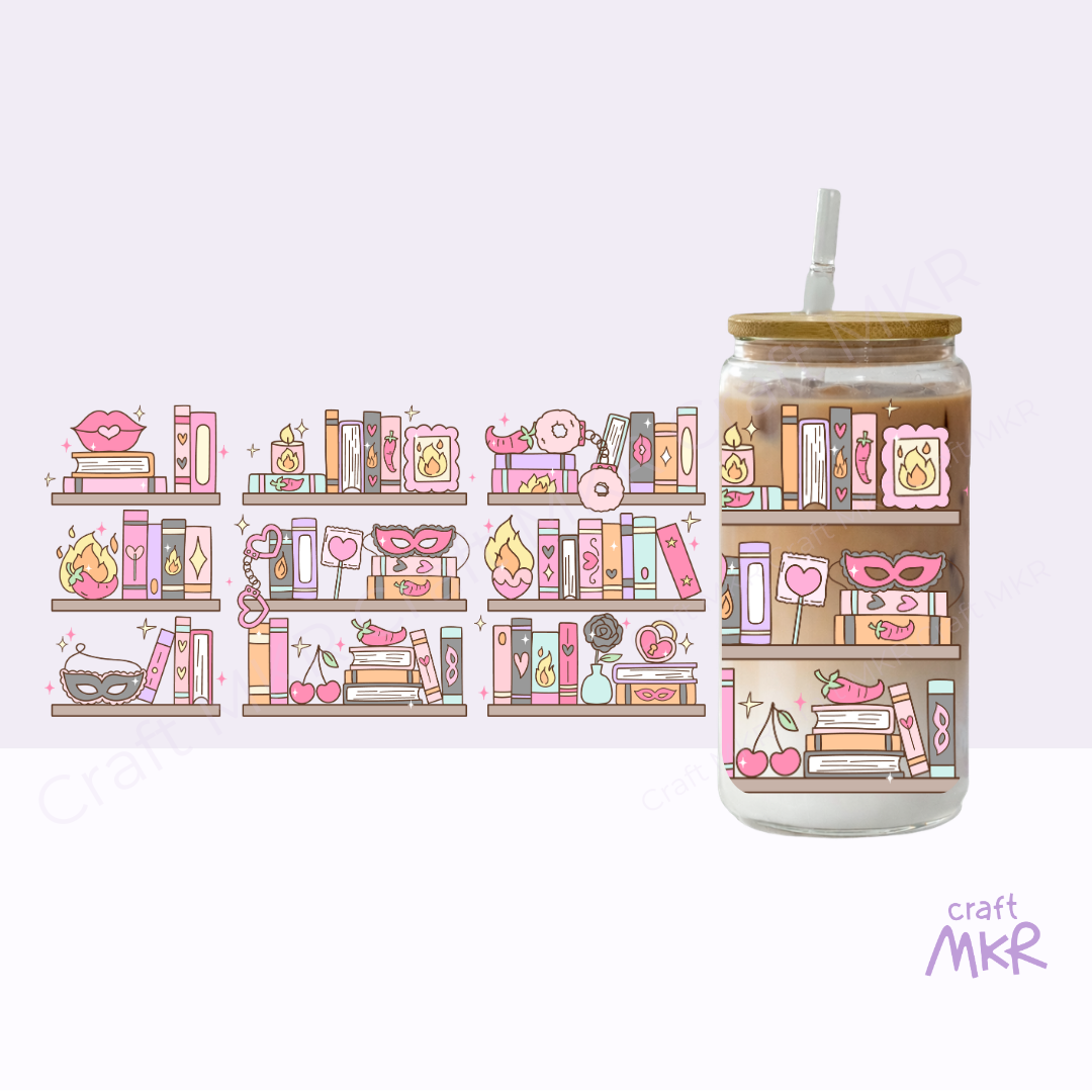 Smutty Bookshelf Glass Can Cup