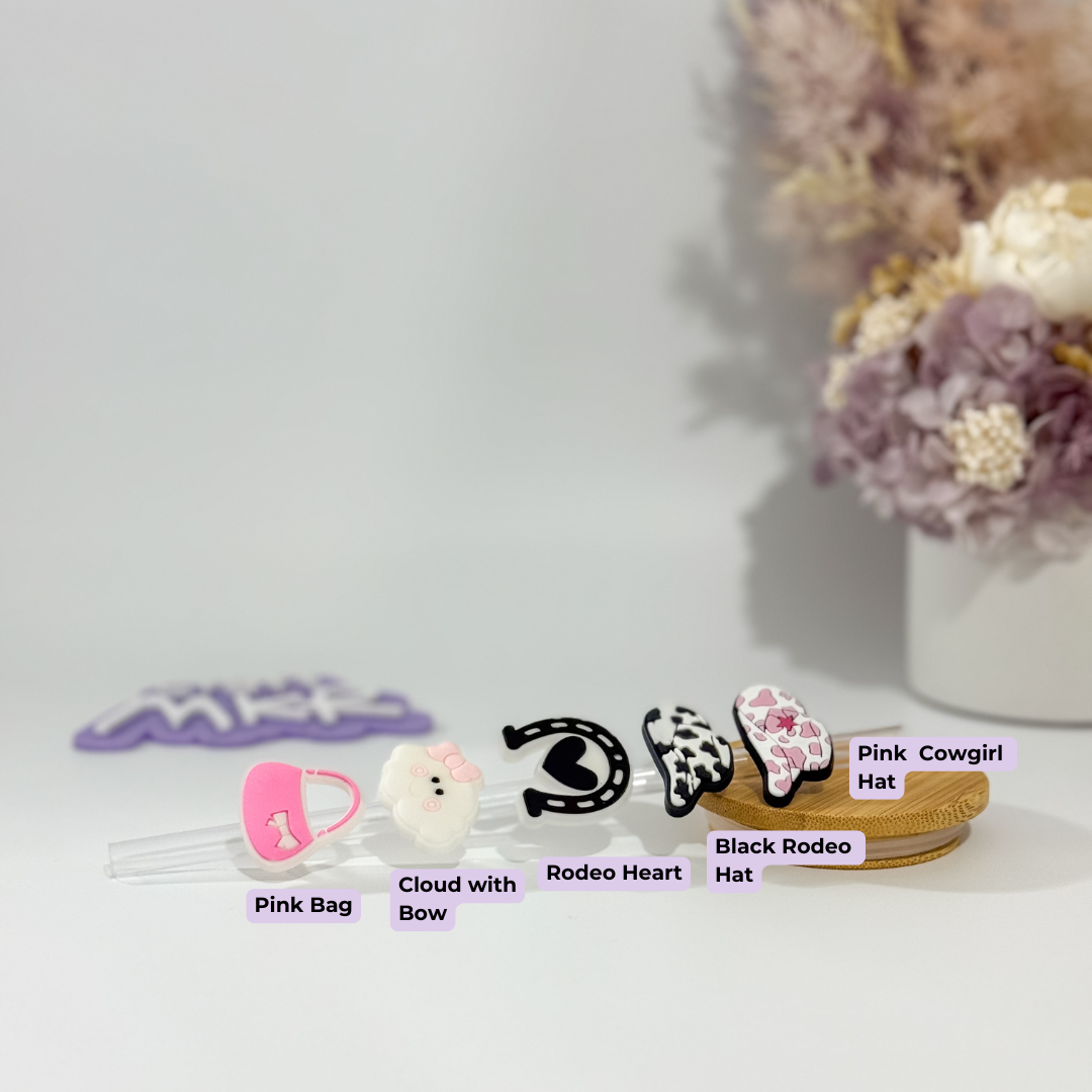 Straw Charms - Girly & Aesthetic, Western Vibes, Food & Mushrooms, Kawaii Cuties