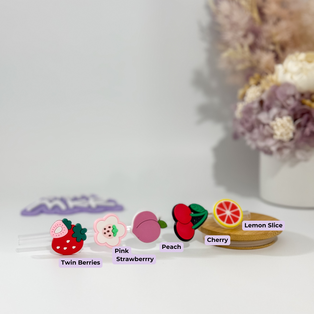 Straw Charms - Girly & Aesthetic, Western Vibes, Food & Mushrooms, Kawaii Cuties