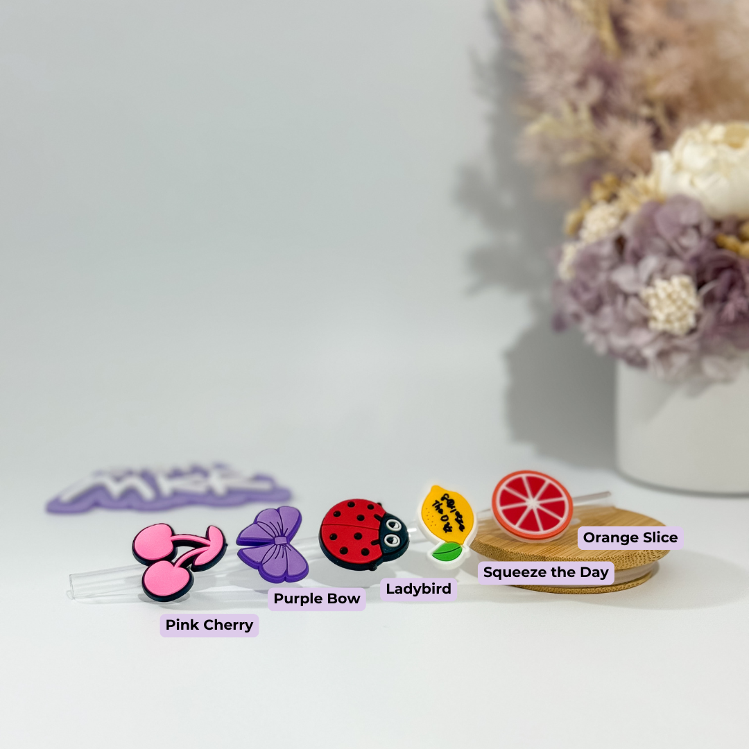 Straw Charms - Girly & Aesthetic, Western Vibes, Food & Mushrooms, Kawaii Cuties