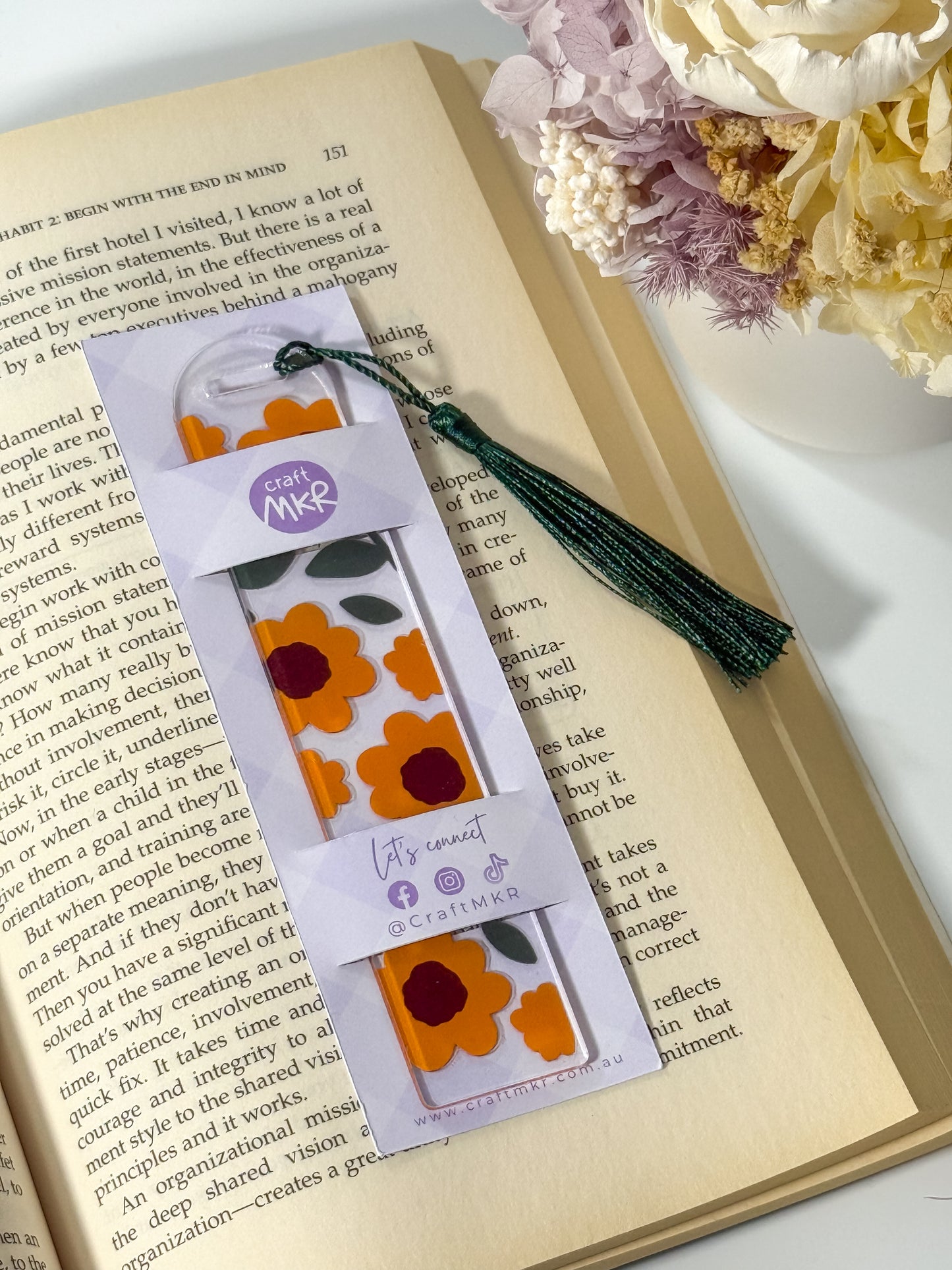 Sunflowers Bookmark with Bookmark Sleeve