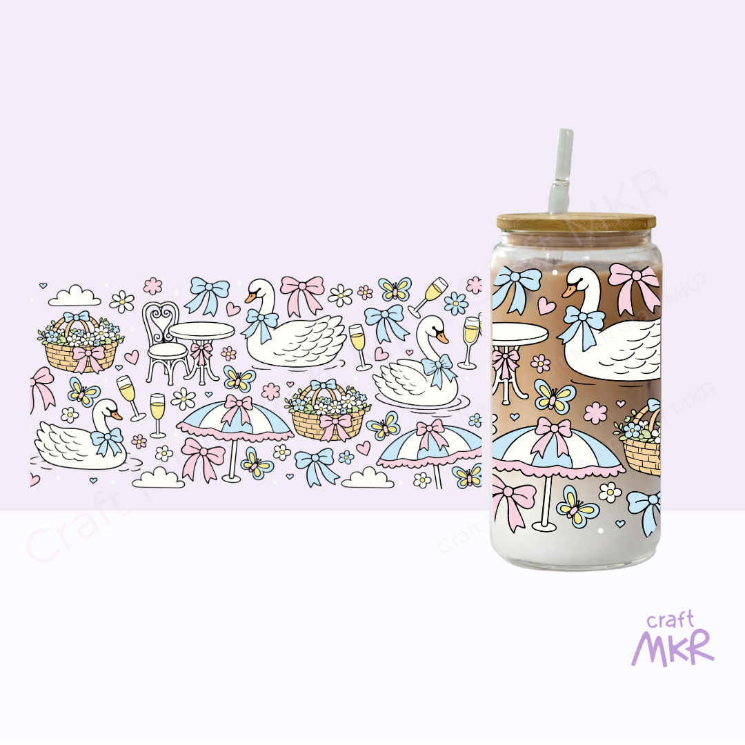 Swan Garden Party Glass Can Cup