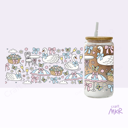 Swan Garden Party Glass Can Cup