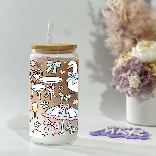 Swan Garden Party Glass Can Cup