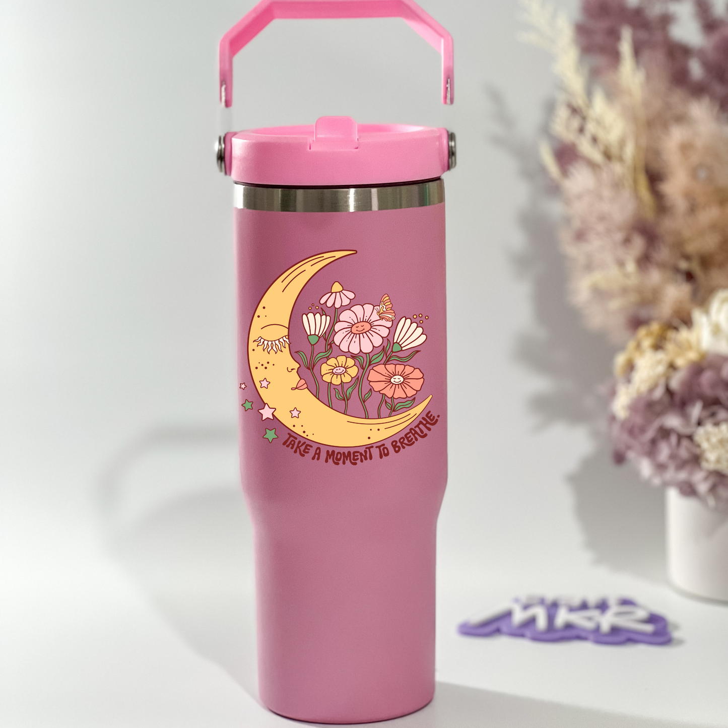 Take a Moment to Breathe Water Bottle (30oz) with Handle