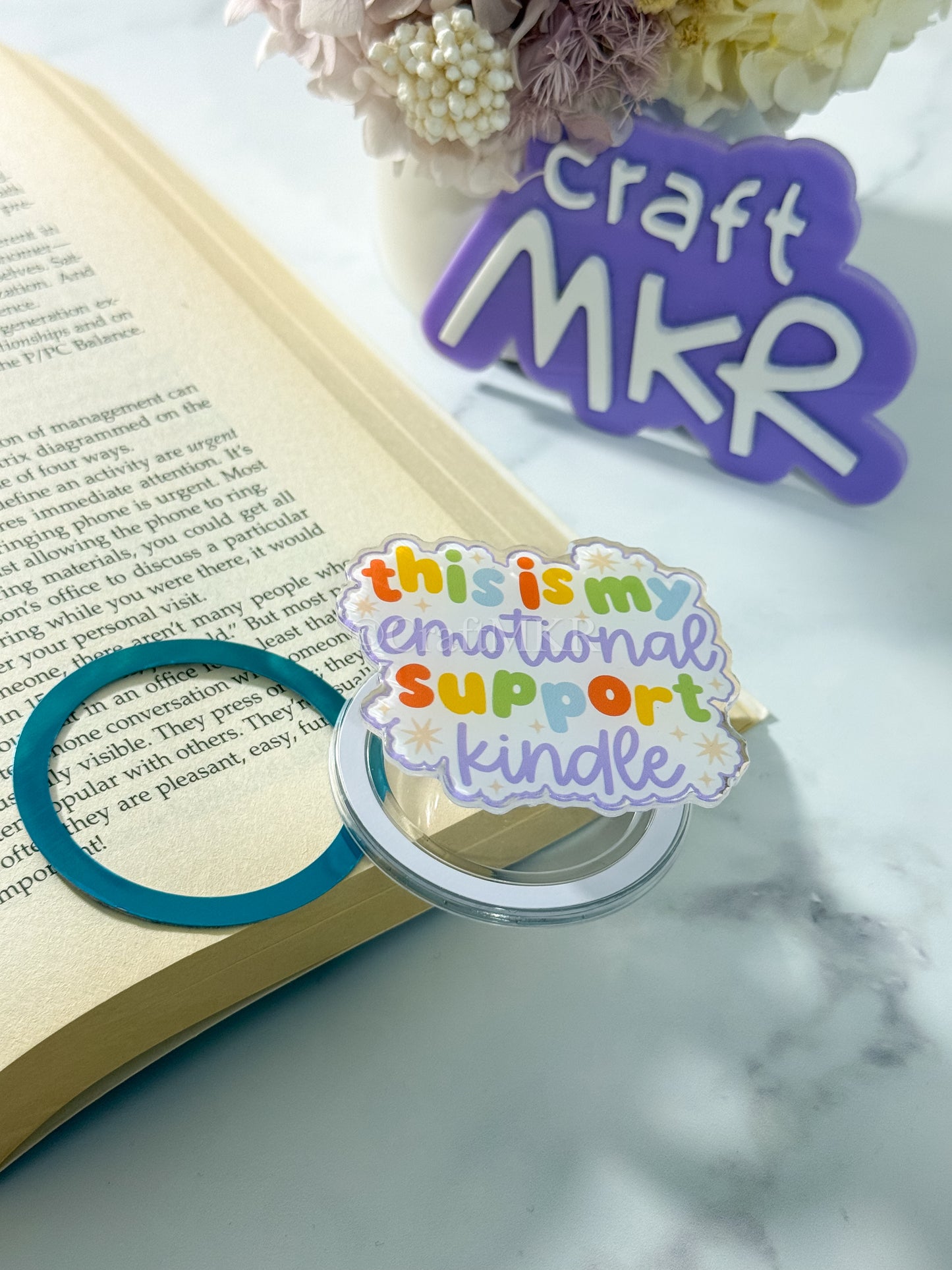 This is my Emotional Support Kindle Ereader & Phone Magsafe Grip